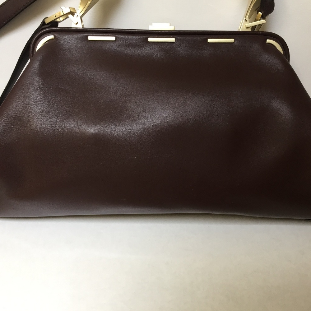 Never used! Barry Kisselstein Cord , Vintage Brown leather purse with gold